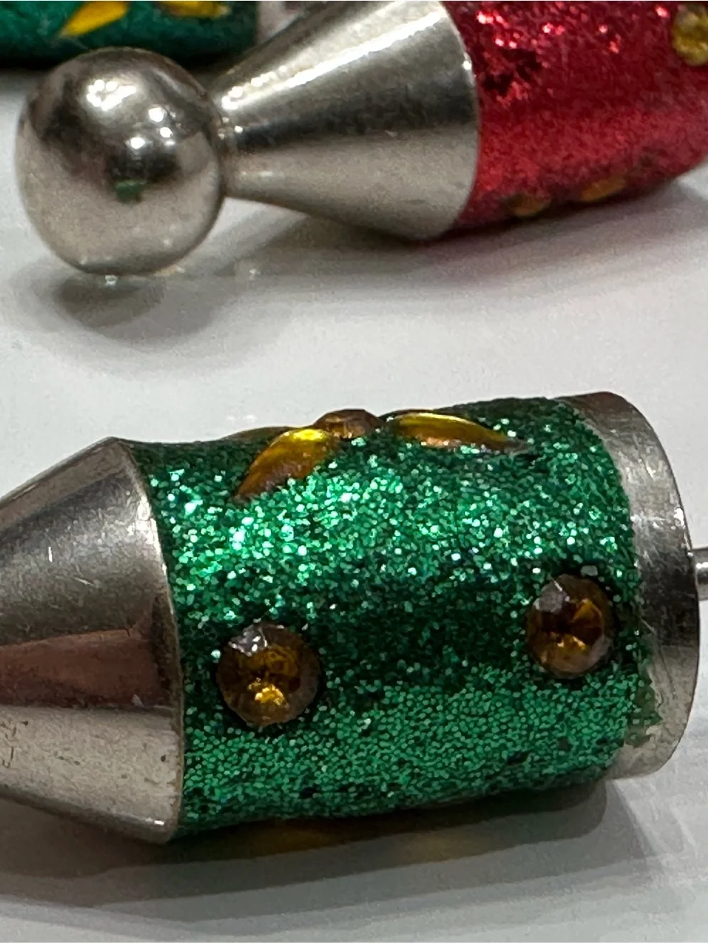 Pier 1 Holiday Glitter Jeweled Hors D’oeuvre Picks Set of 8 (No Holder)